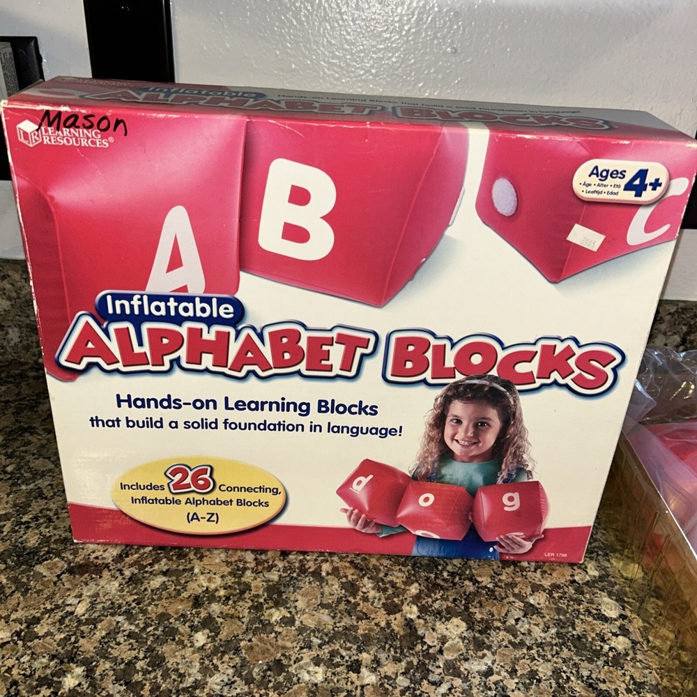 Learning Resources Inflatable Alphabet Blocks LER 1798/ Includes 26 Blocks NEW